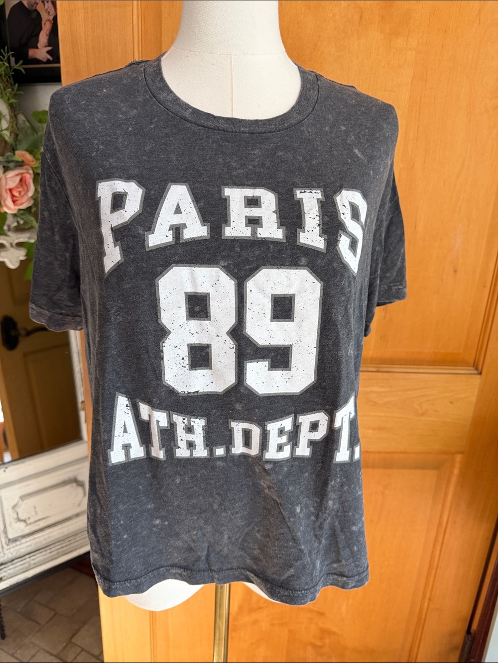 Paris 89 Black Graphic Tee - Ath. Dept. Rebellious One Cropped Oversized Medium